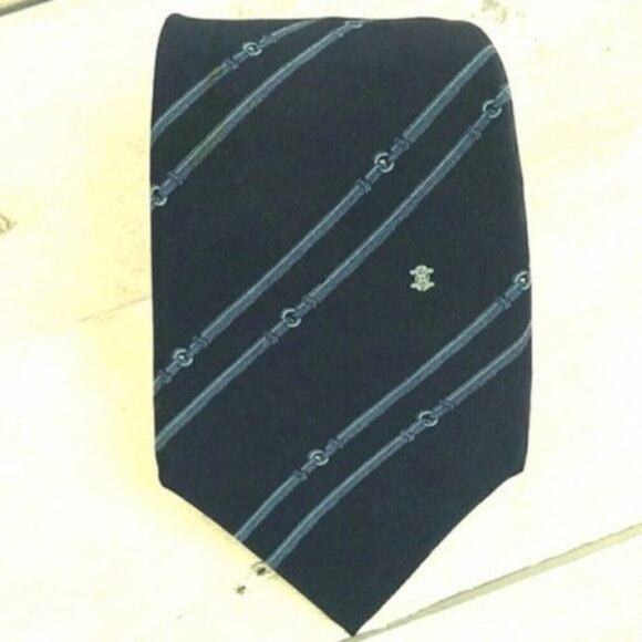 Celine Paris Navy and Light Blue Neck Tie - Picture 8 of 11